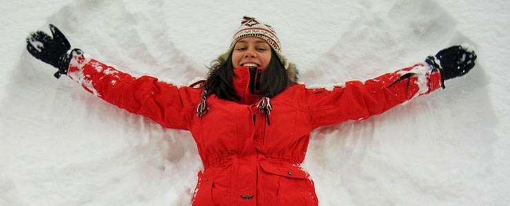 Frau im Winter